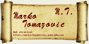 Marko Tomazović vizit kartica